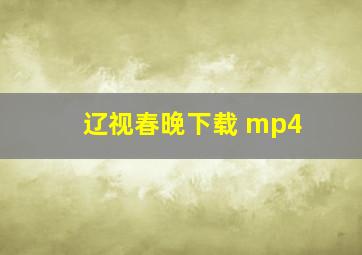 辽视春晚下载 mp4